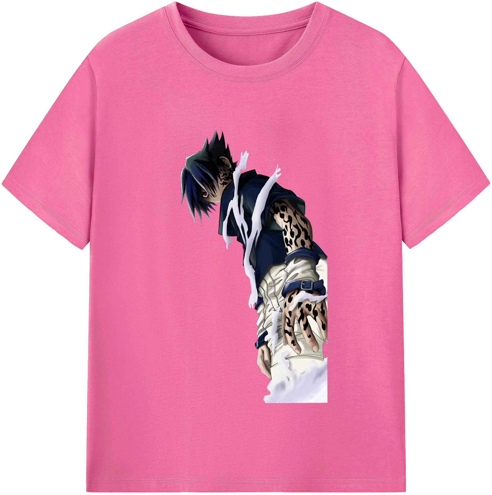 （画像用） NARUTO -ナルト- うちは サスケ Uchiha Sasuke レディースカジュアルプリントTシャツ（綿100％）